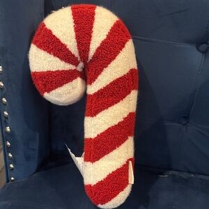 Sold 
Cynthia Rowley Red and White Candy Cane Plush Pillow